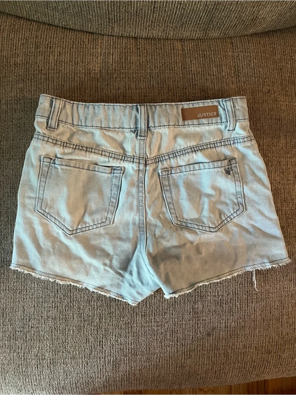 Justice Light Blue Distressed girls Denim Shorts size 10